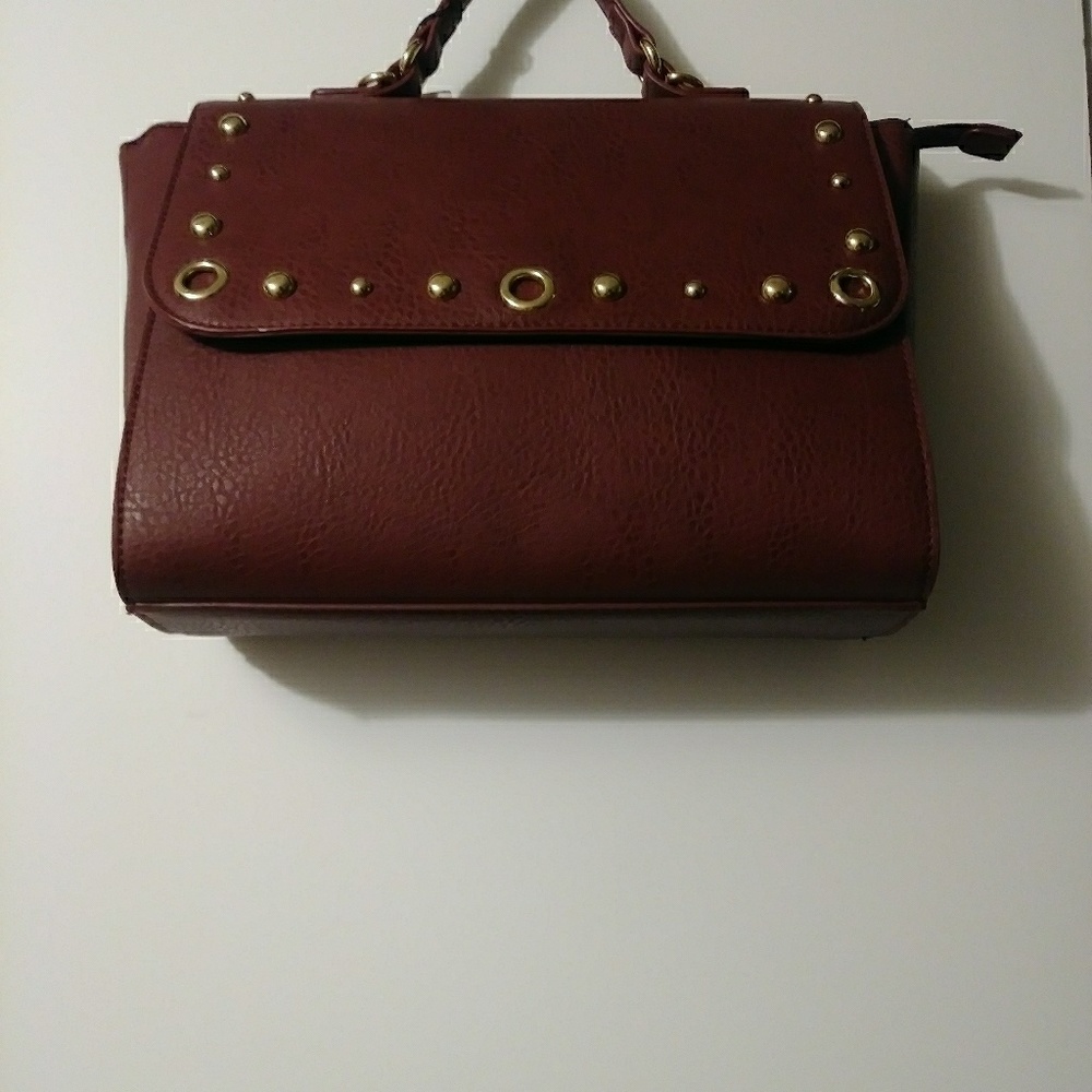 Womens Wine Colored Shoulder Purse